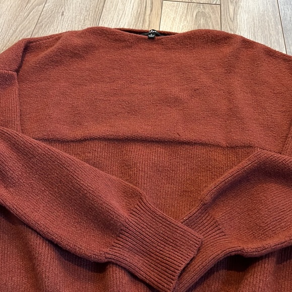 Lulus Rust Red Mock Neck Knit Sweater - Picture 3 of 3
